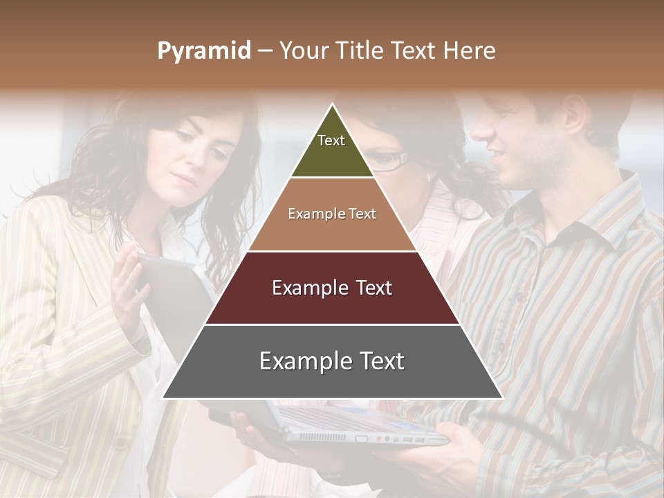 Happy Businessteam Working Together On Laptop Computer At Office, Smiling. PowerPoint Template