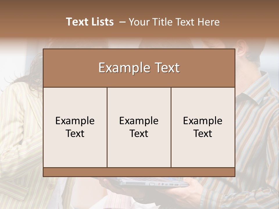 Happy Businessteam Working Together On Laptop Computer At Office, Smiling. PowerPoint Template