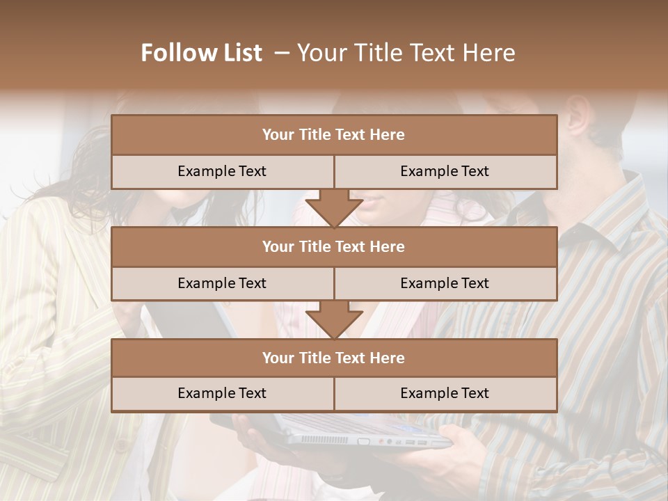 Happy Businessteam Working Together On Laptop Computer At Office, Smiling. PowerPoint Template