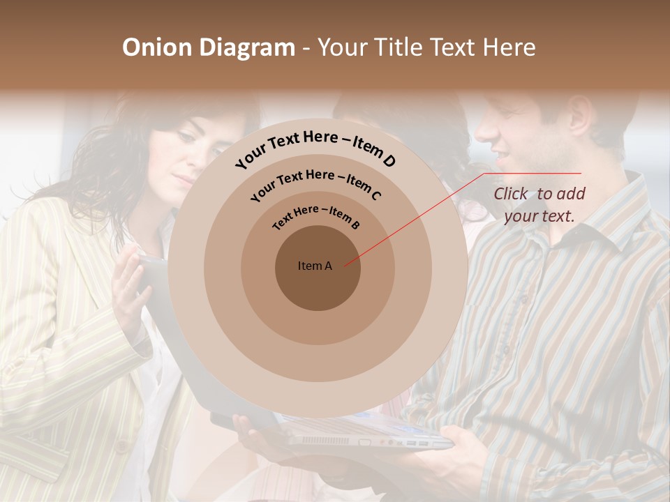 Happy Businessteam Working Together On Laptop Computer At Office, Smiling. PowerPoint Template