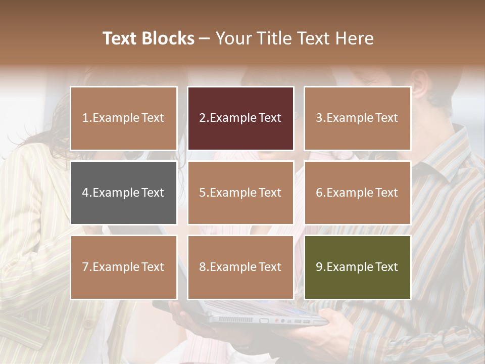 Happy Businessteam Working Together On Laptop Computer At Office, Smiling. PowerPoint Template