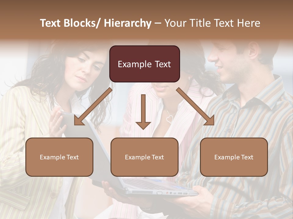 Happy Businessteam Working Together On Laptop Computer At Office, Smiling. PowerPoint Template