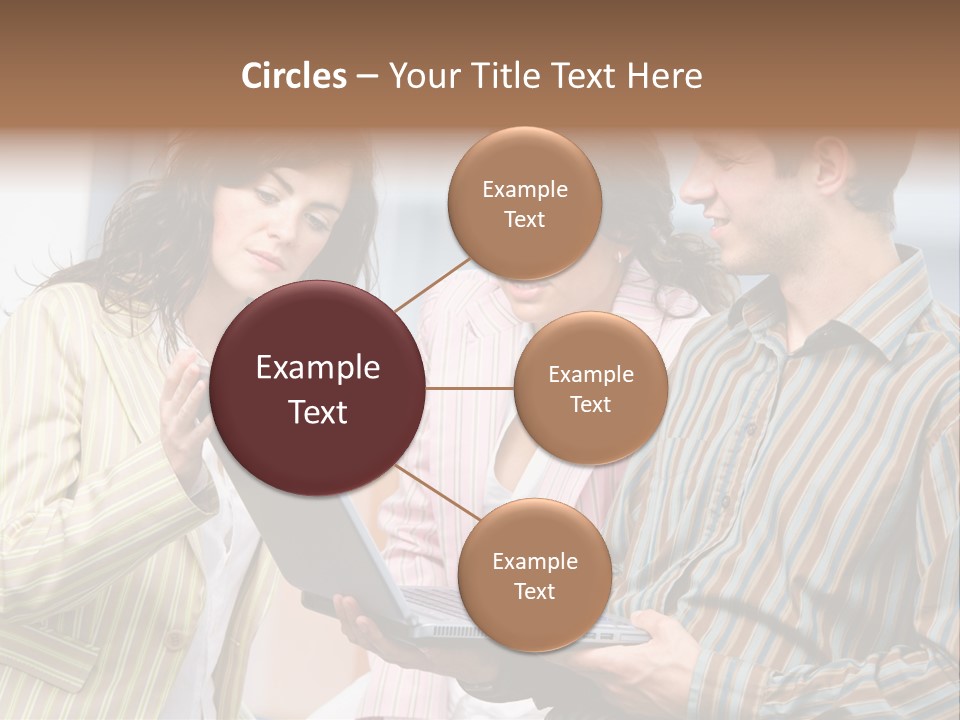 Happy Businessteam Working Together On Laptop Computer At Office, Smiling. PowerPoint Template