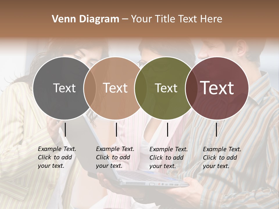 Happy Businessteam Working Together On Laptop Computer At Office, Smiling. PowerPoint Template