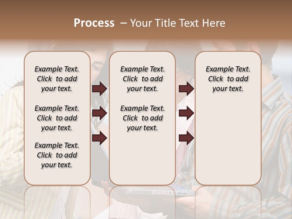 Happy Businessteam Working Together On Laptop Computer At Office, Smiling. PowerPoint Template
