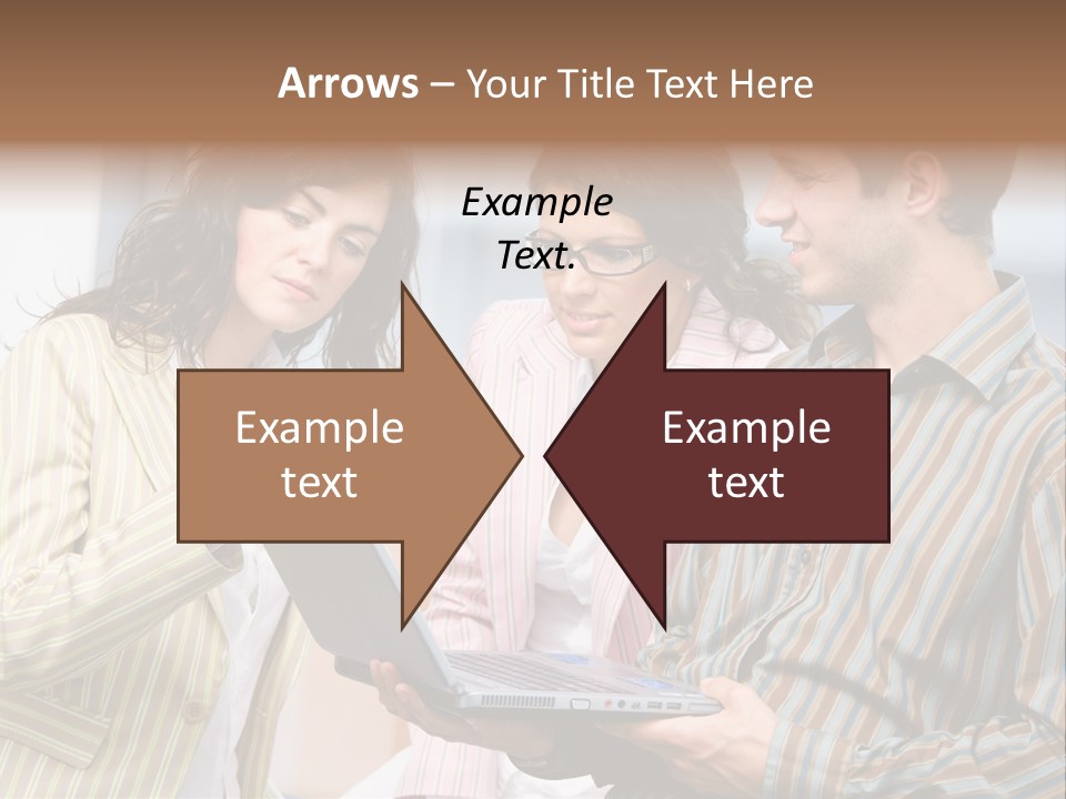 Happy Businessteam Working Together On Laptop Computer At Office, Smiling. PowerPoint Template