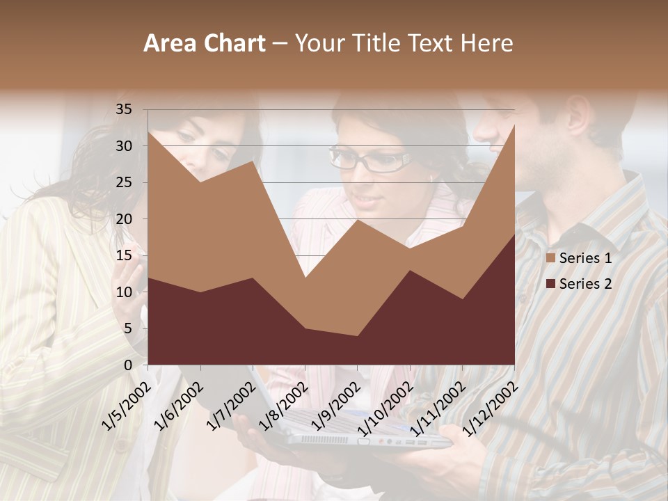 Happy Businessteam Working Together On Laptop Computer At Office, Smiling. PowerPoint Template