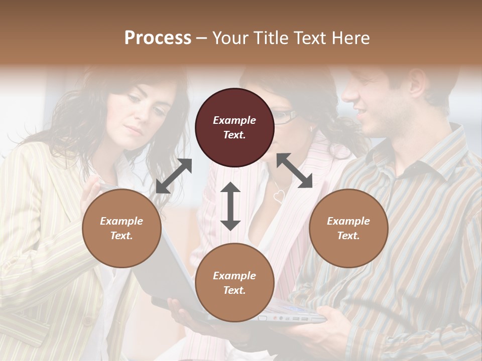 Happy Businessteam Working Together On Laptop Computer At Office, Smiling. PowerPoint Template
