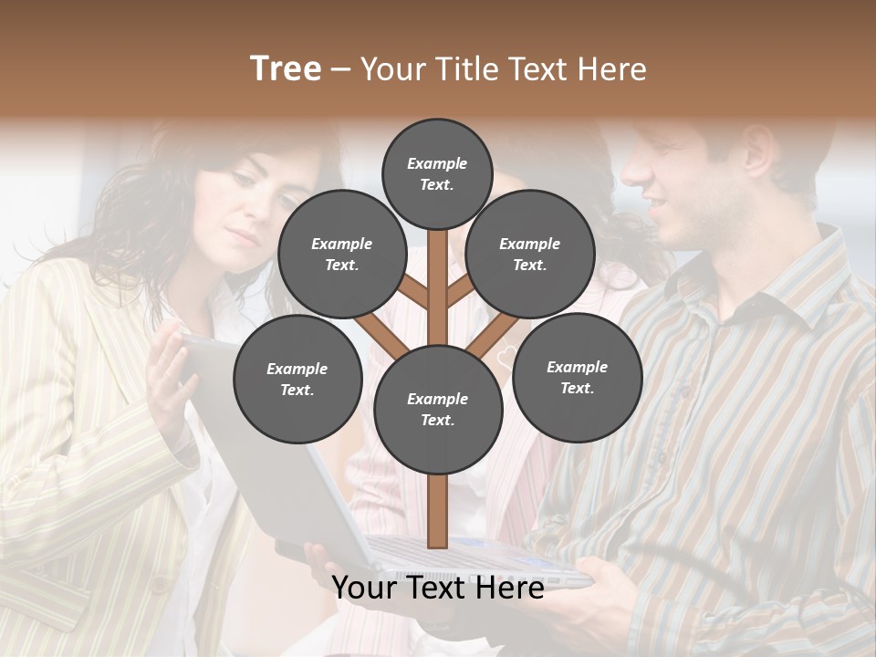 Happy Businessteam Working Together On Laptop Computer At Office, Smiling. PowerPoint Template