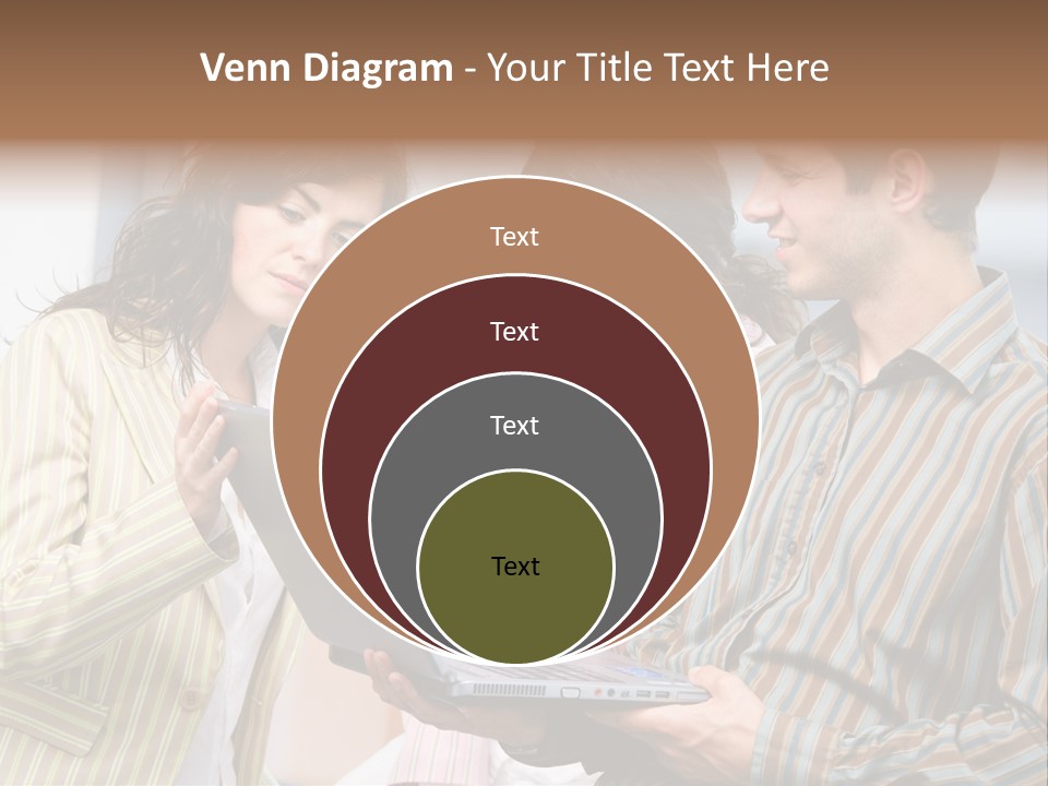 Happy Businessteam Working Together On Laptop Computer At Office, Smiling. PowerPoint Template
