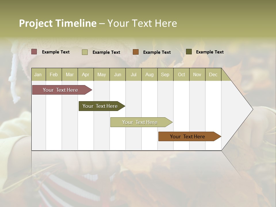 A Little Girl Keeping Yellow Leaves In Her Hands PowerPoint Template