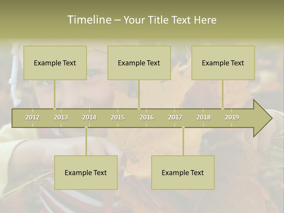 A Little Girl Keeping Yellow Leaves In Her Hands PowerPoint Template