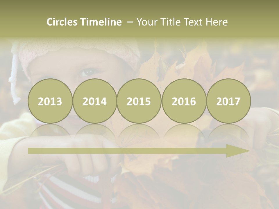 A Little Girl Keeping Yellow Leaves In Her Hands PowerPoint Template