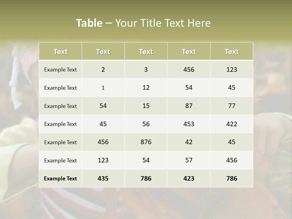 A Little Girl Keeping Yellow Leaves In Her Hands PowerPoint Template