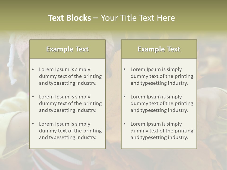 A Little Girl Keeping Yellow Leaves In Her Hands PowerPoint Template