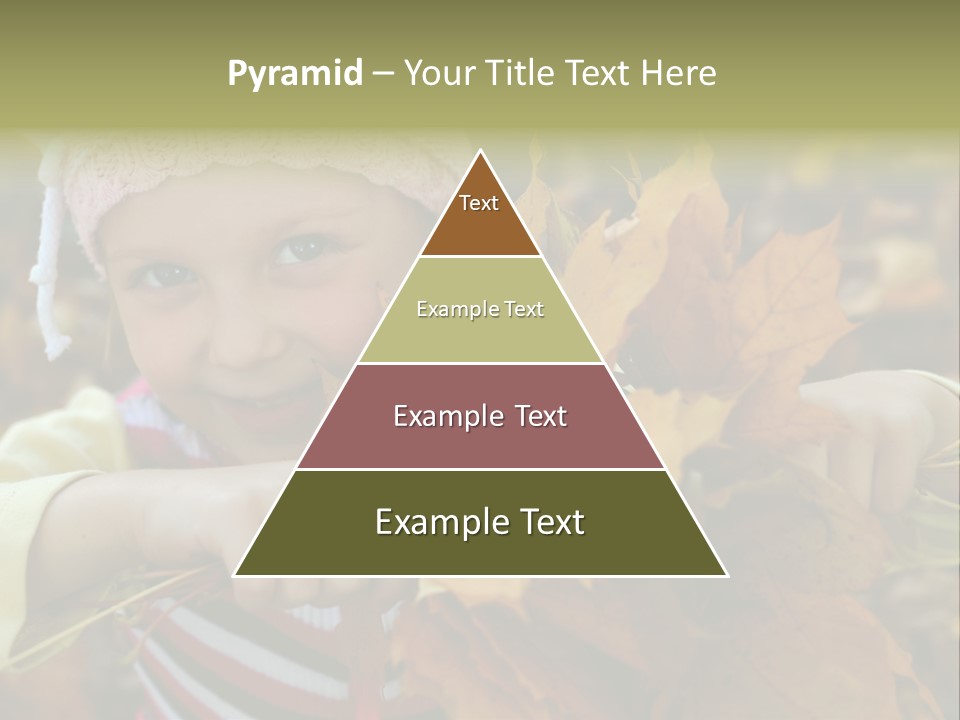 A Little Girl Keeping Yellow Leaves In Her Hands PowerPoint Template