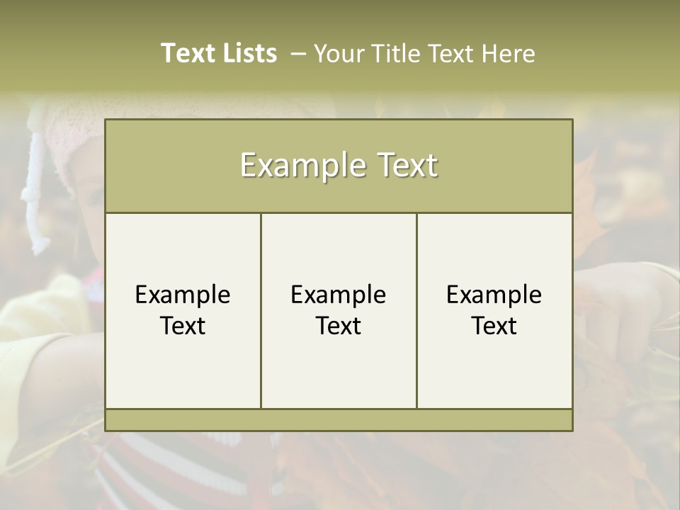 A Little Girl Keeping Yellow Leaves In Her Hands PowerPoint Template