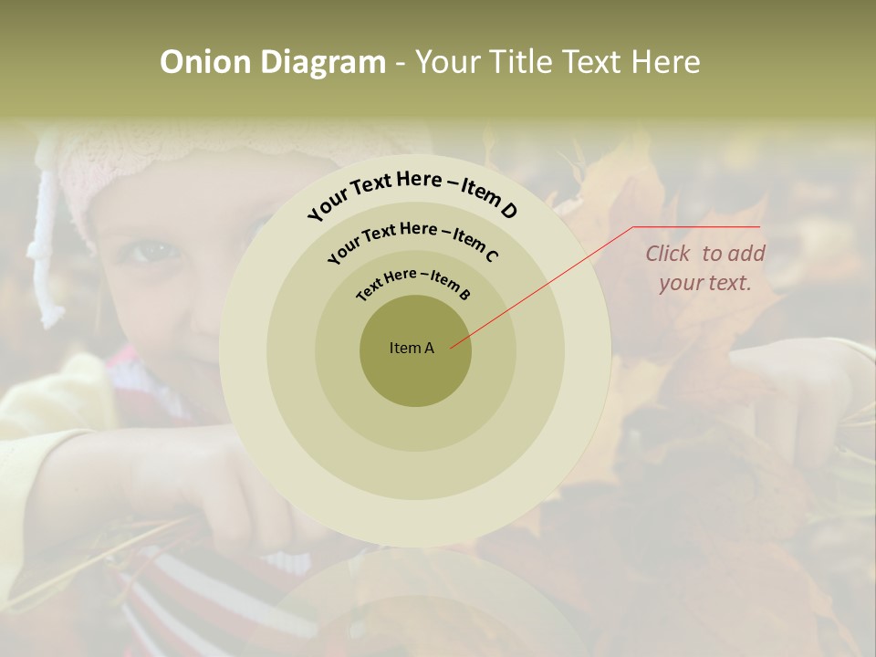 A Little Girl Keeping Yellow Leaves In Her Hands PowerPoint Template