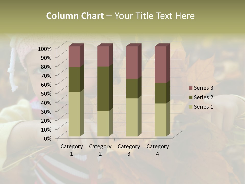 A Little Girl Keeping Yellow Leaves In Her Hands PowerPoint Template