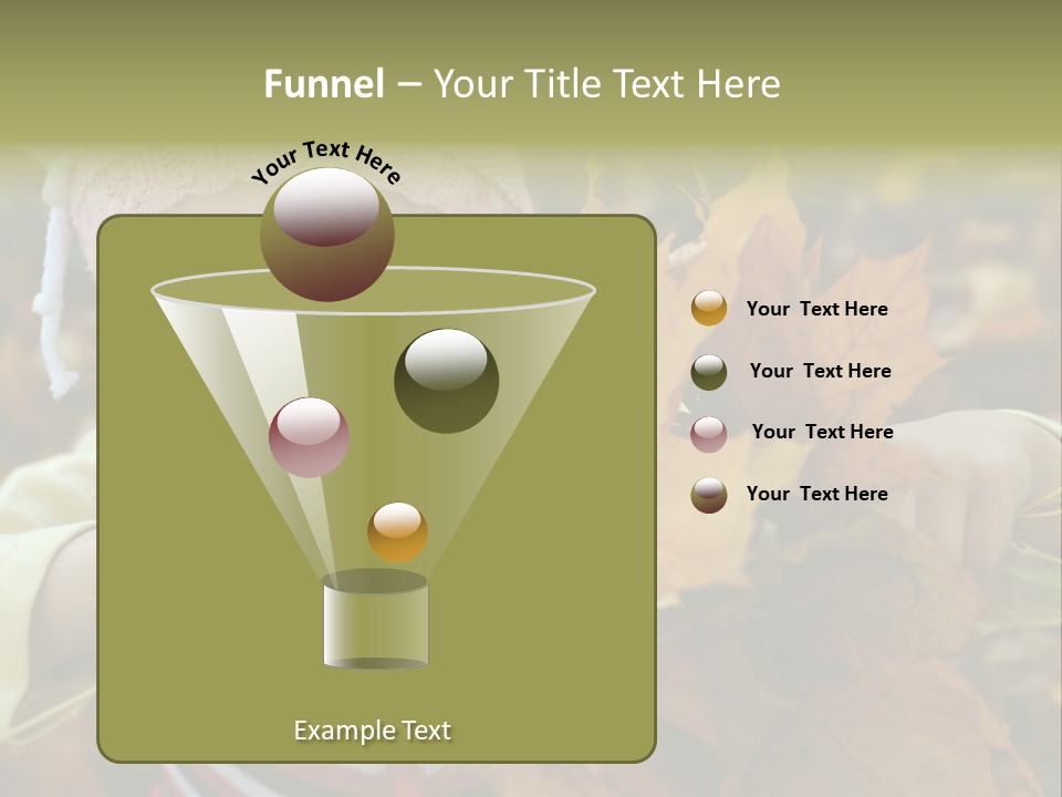 A Little Girl Keeping Yellow Leaves In Her Hands PowerPoint Template