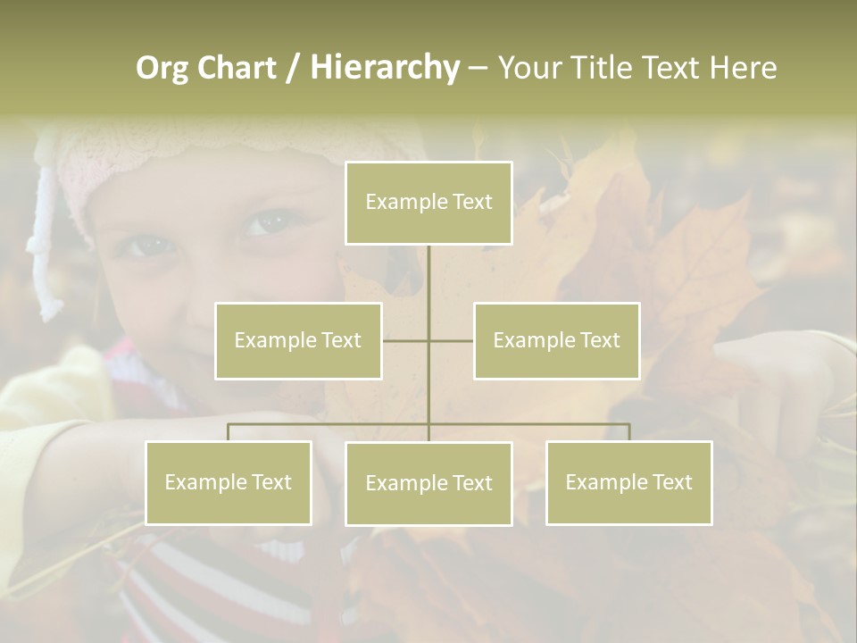 A Little Girl Keeping Yellow Leaves In Her Hands PowerPoint Template