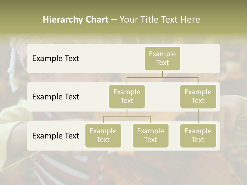 A Little Girl Keeping Yellow Leaves In Her Hands PowerPoint Template
