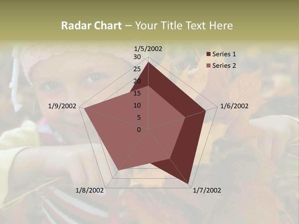 A Little Girl Keeping Yellow Leaves In Her Hands PowerPoint Template