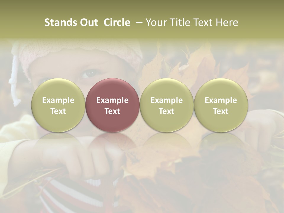 A Little Girl Keeping Yellow Leaves In Her Hands PowerPoint Template