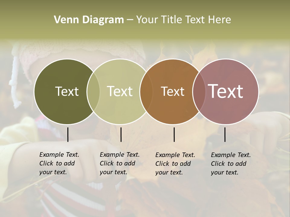 A Little Girl Keeping Yellow Leaves In Her Hands PowerPoint Template