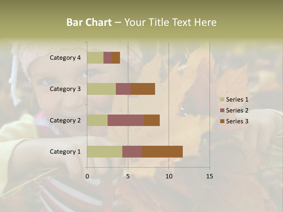 A Little Girl Keeping Yellow Leaves In Her Hands PowerPoint Template