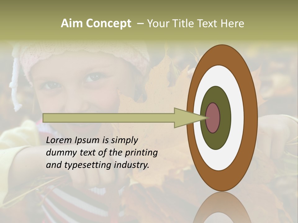 A Little Girl Keeping Yellow Leaves In Her Hands PowerPoint Template