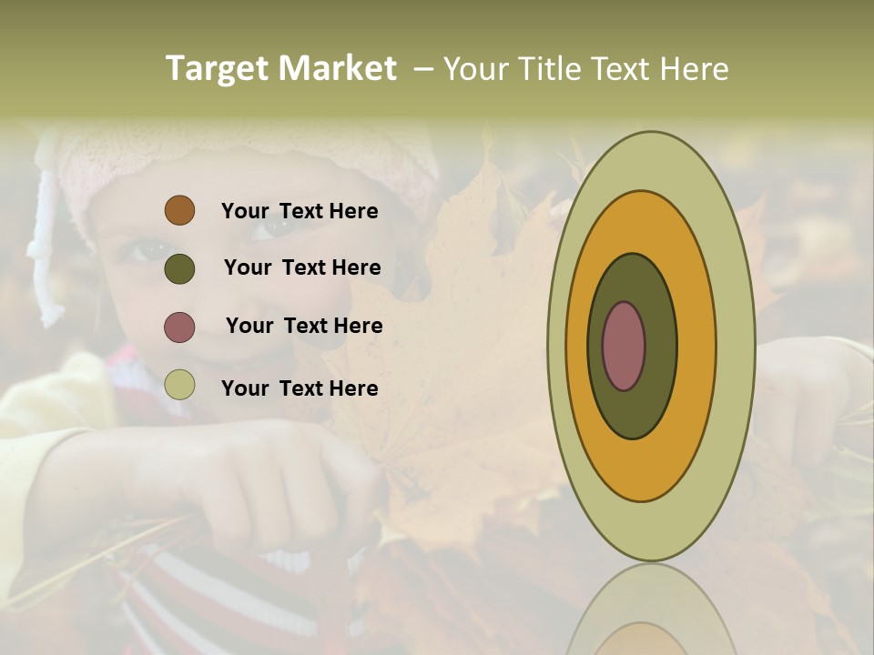 A Little Girl Keeping Yellow Leaves In Her Hands PowerPoint Template