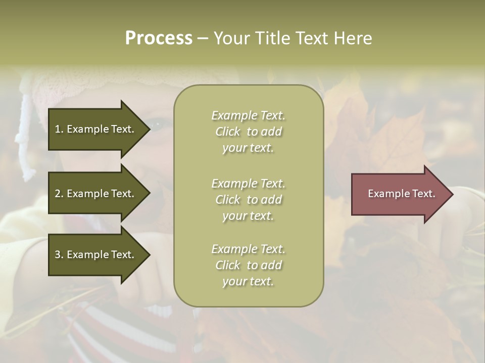 A Little Girl Keeping Yellow Leaves In Her Hands PowerPoint Template