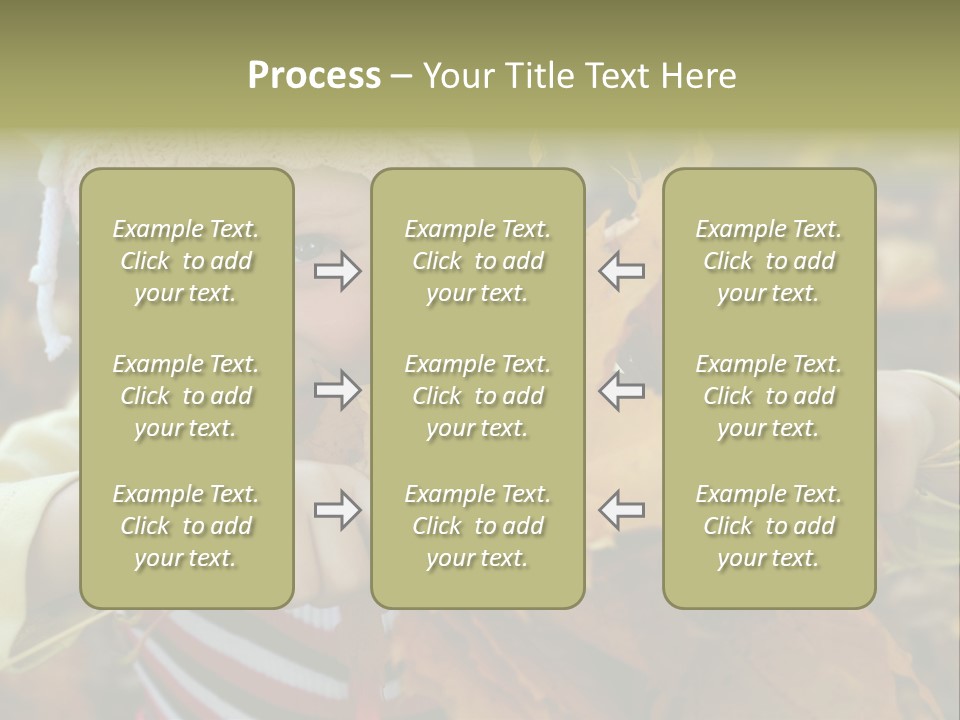 A Little Girl Keeping Yellow Leaves In Her Hands PowerPoint Template