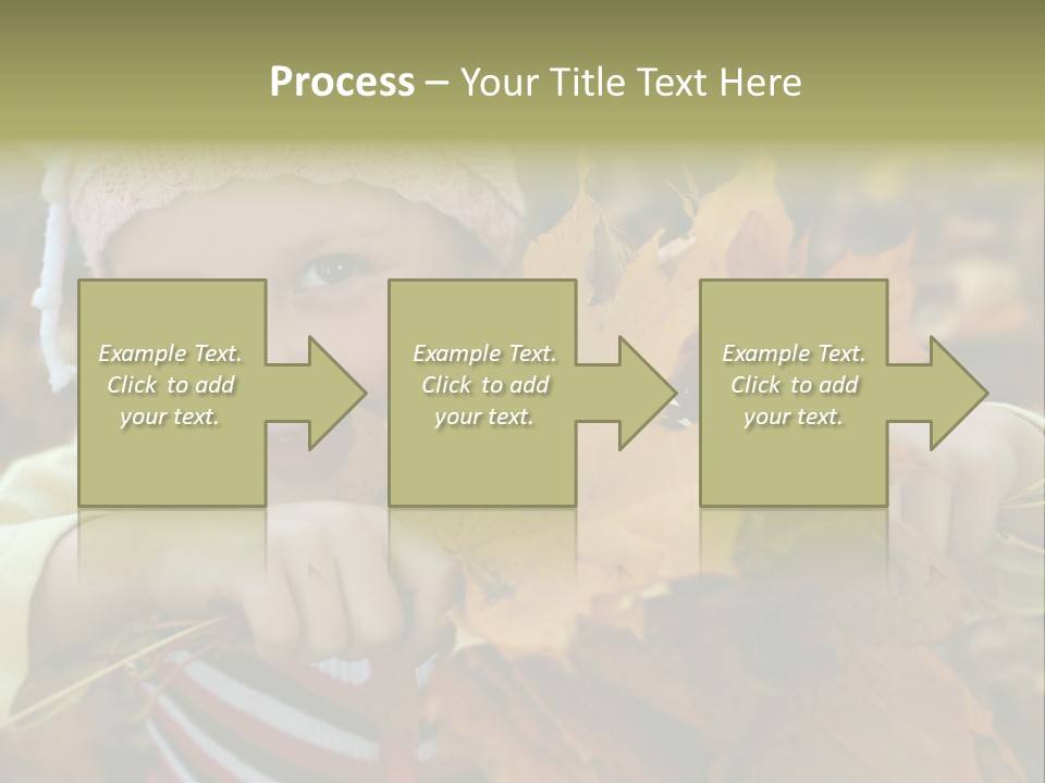 A Little Girl Keeping Yellow Leaves In Her Hands PowerPoint Template