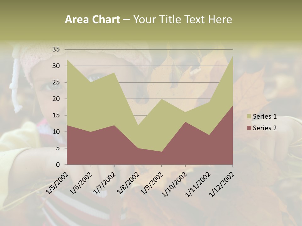 A Little Girl Keeping Yellow Leaves In Her Hands PowerPoint Template