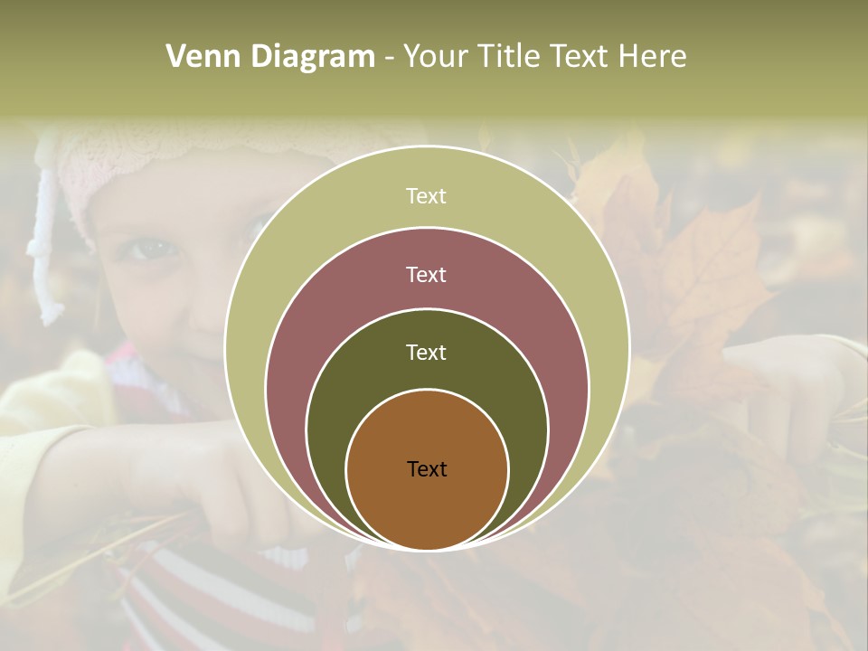 A Little Girl Keeping Yellow Leaves In Her Hands PowerPoint Template