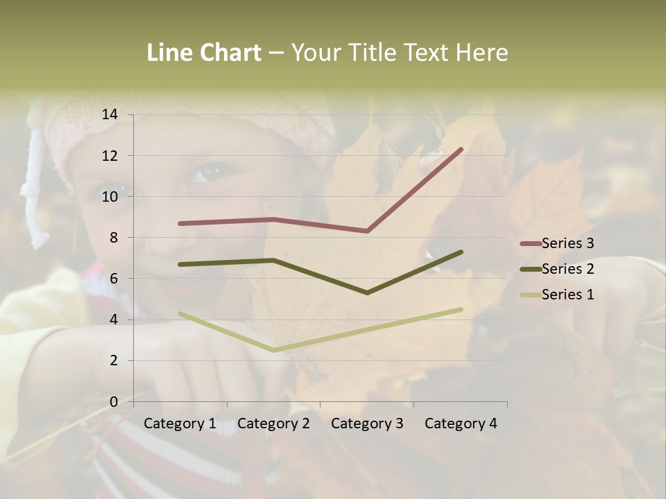 A Little Girl Keeping Yellow Leaves In Her Hands PowerPoint Template