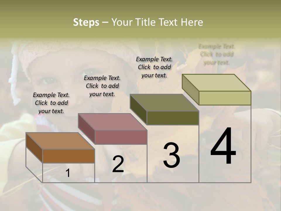 A Little Girl Keeping Yellow Leaves In Her Hands PowerPoint Template