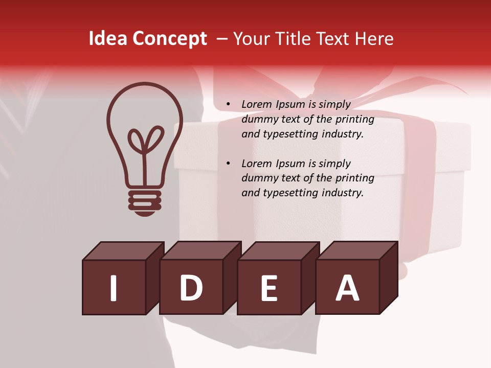 A Businessman Offering A Gift To You (Selective Focus) PowerPoint Template