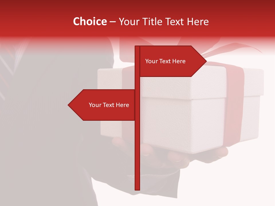 A Businessman Offering A Gift To You (Selective Focus) PowerPoint Template