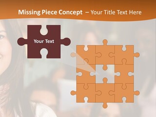 Student And Teacher Looking Smiling At The Library PowerPoint Template