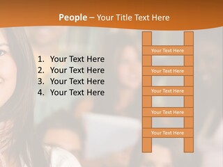 Student And Teacher Looking Smiling At The Library PowerPoint Template