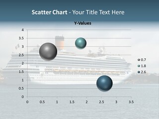 Modern Nautical Passenger Ship In Harbor PowerPoint Template