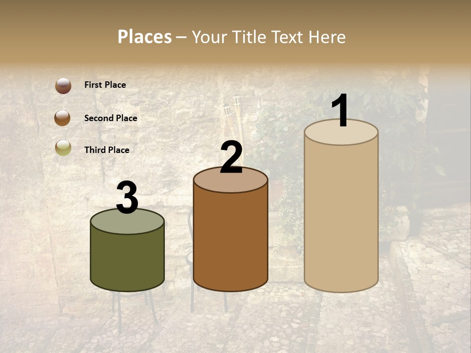 Artistic Work Of My Own In Retro Style - Postcard From Italy. - Alley, Spoleto, Umbria, Italy PowerPoint Template