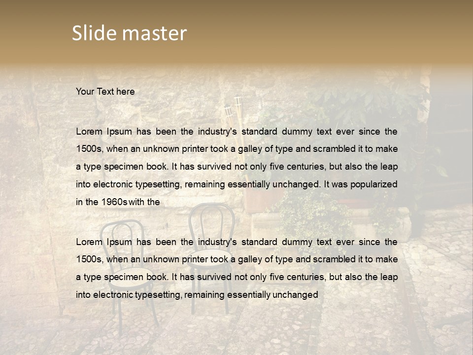 Artistic Work Of My Own In Retro Style - Postcard From Italy. - Alley, Spoleto, Umbria, Italy PowerPoint Template