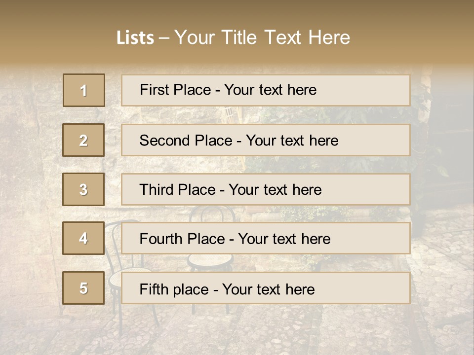 Artistic Work Of My Own In Retro Style - Postcard From Italy. - Alley, Spoleto, Umbria, Italy PowerPoint Template