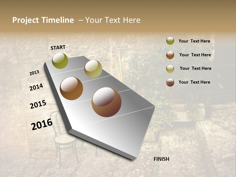 Artistic Work Of My Own In Retro Style - Postcard From Italy. - Alley, Spoleto, Umbria, Italy PowerPoint Template