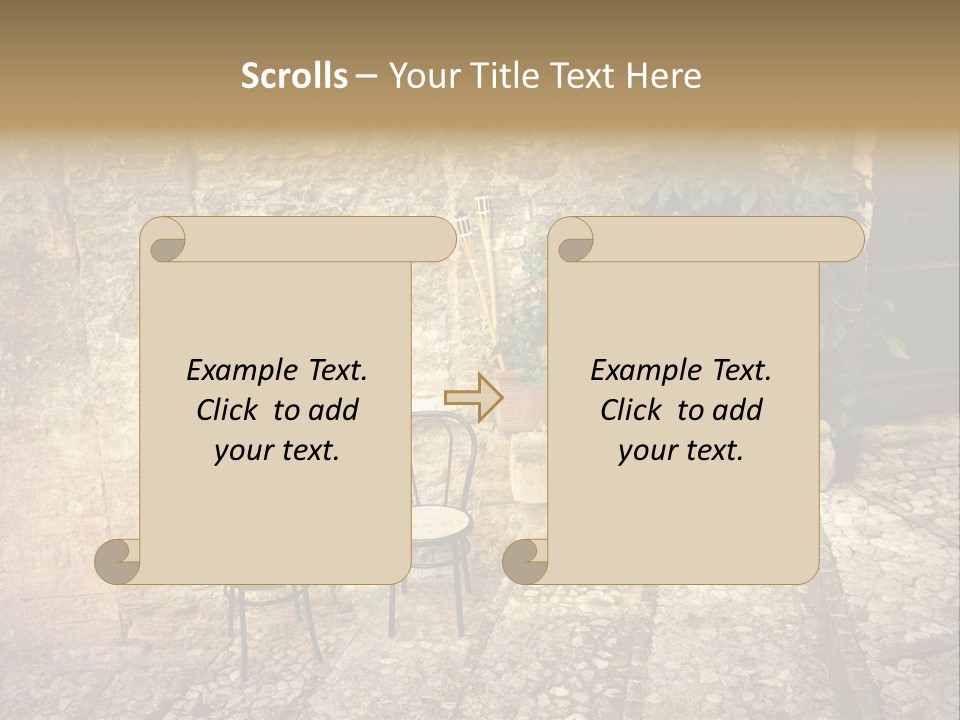 Artistic Work Of My Own In Retro Style - Postcard From Italy. - Alley, Spoleto, Umbria, Italy PowerPoint Template