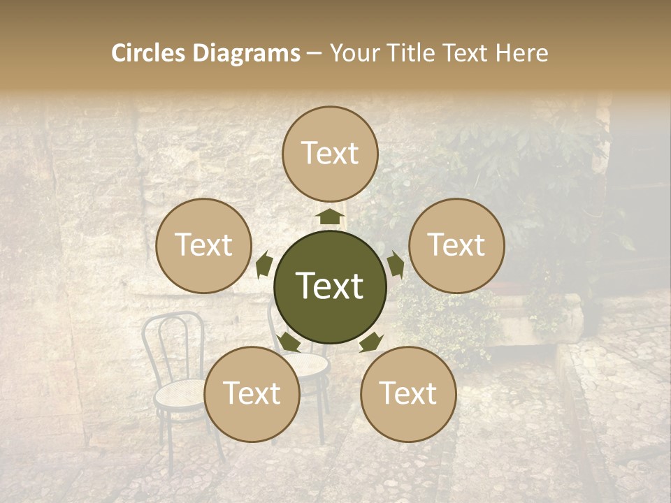 Artistic Work Of My Own In Retro Style - Postcard From Italy. - Alley, Spoleto, Umbria, Italy PowerPoint Template